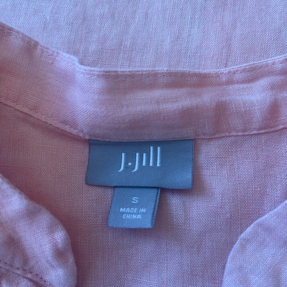 J. Jill 100 % Linen Coral Pinktuck Tunic size small - Picture 10 of 11